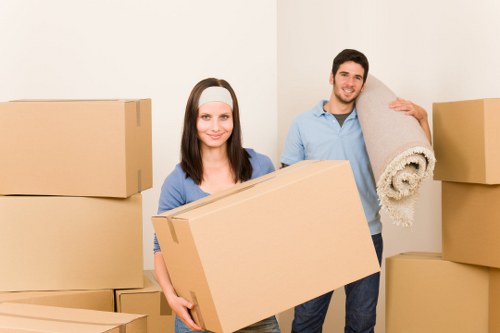 Professional movers transporting belongings from a flat in Gants Hill