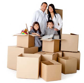 Careful loading of household furniture for a house removal